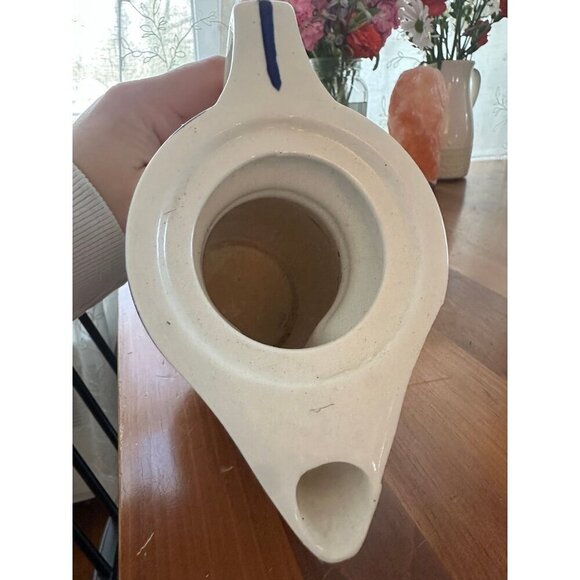 Vintage Ceramic Coffee Pitcher – Blue Floral Design, 10” Tall - Picture 12 of 12